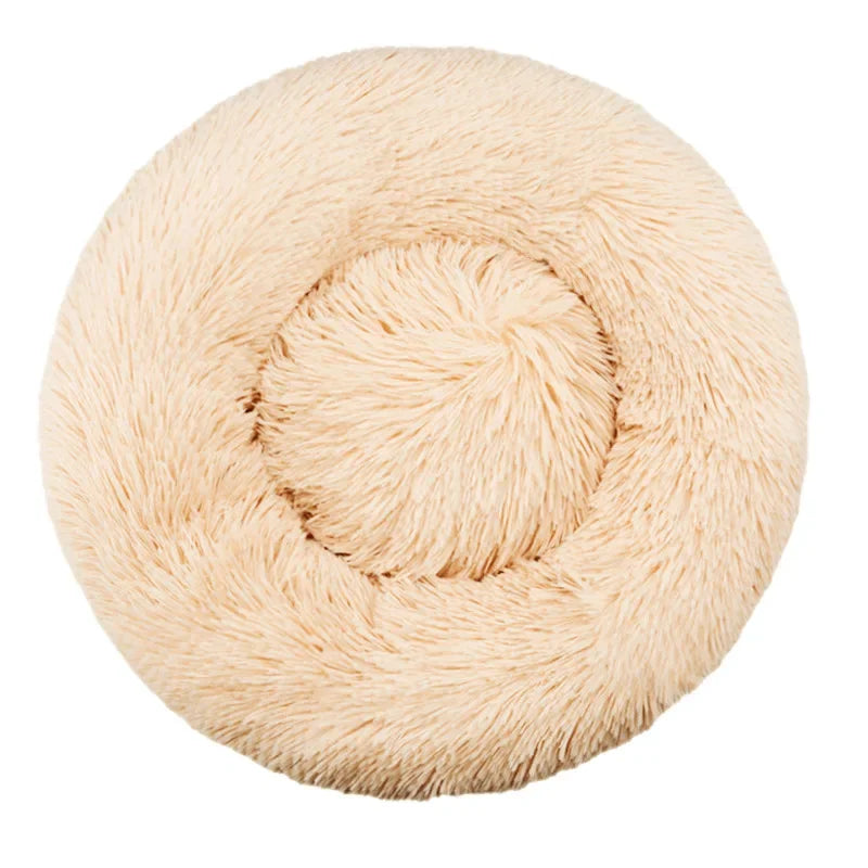 Round Pet Bed for Large,Medium and Small Dogs House Bed Soft Cats Bed Long Plush Dog House for Dogs House Winter Warm Sleeping