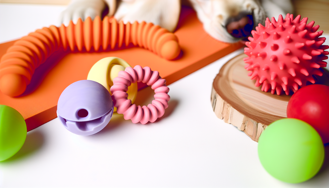 Bite-Resistant Dog Toy Set – Soft Rubber Bell Ball & Molar Ring for Chewing and Teeth Cleaning