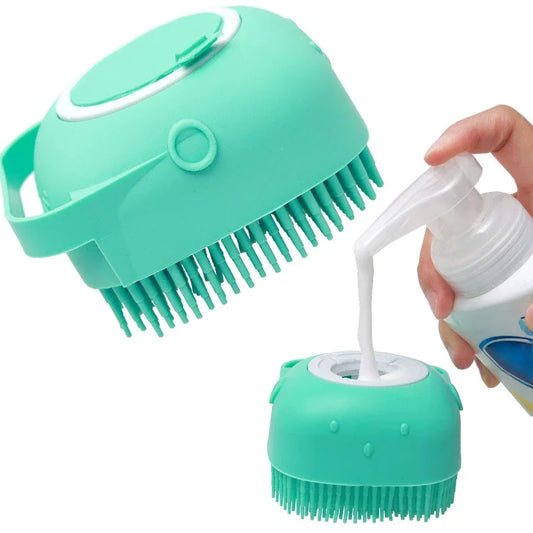 age Comb GrooPet Dog Shampoo Brush 2.7oz 80ml Cat Massming Scrubber  for Bathing Short Hair Soft Silicone Rubber