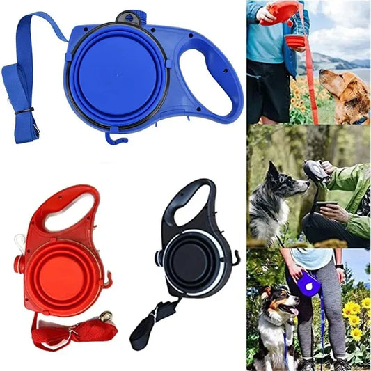Pet supplies comes with a water bottle pet leash dog walking rope three in one portable pet leash