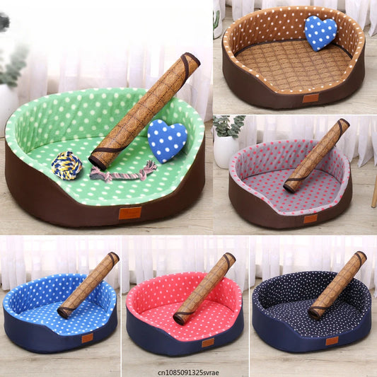 Dog Bed Kennel Soft Fleece Pet Dog Cat Warm Bed Puppy Breathable Durable Blanket Cushion Dogs House Sofa for Small Medium Dogs