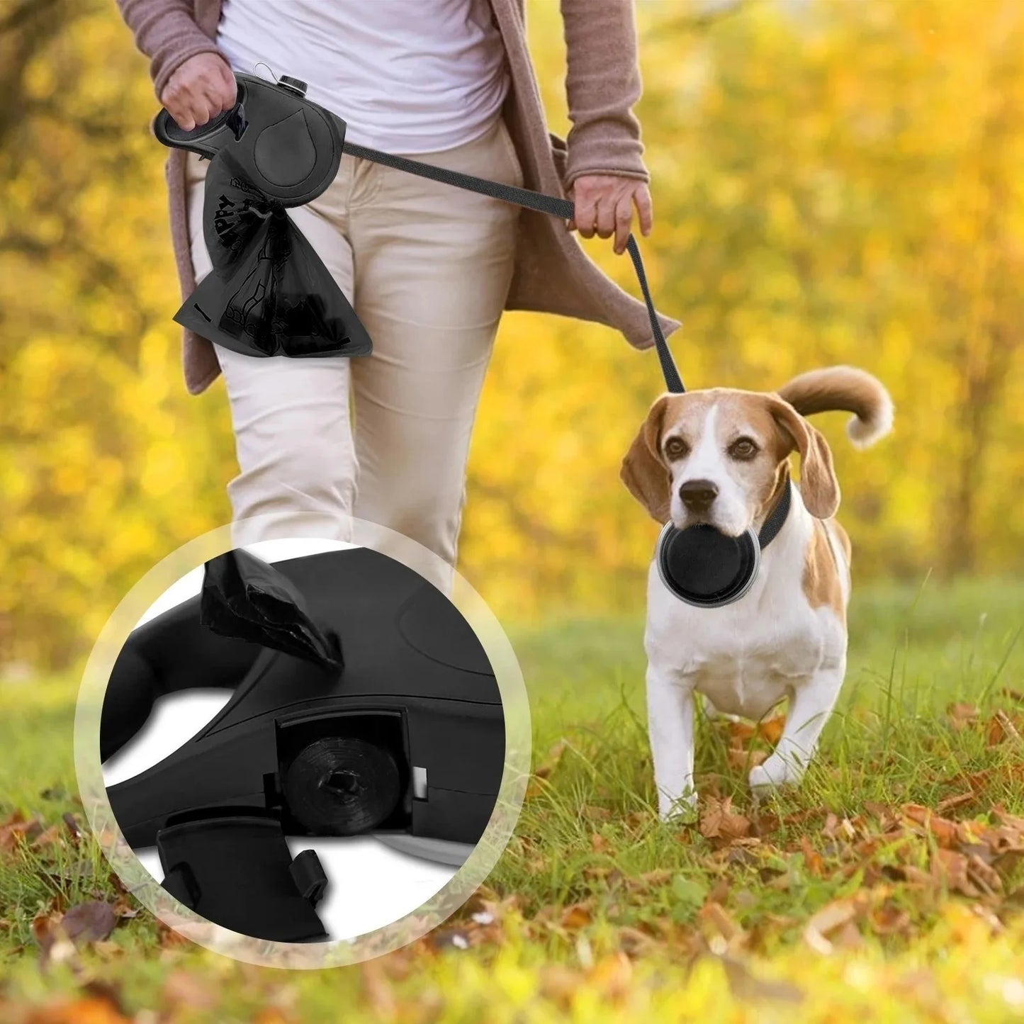 Pet supplies comes with a water bottle pet leash dog walking rope three in one portable pet leash